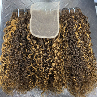 Lot de mèches de cheveux humains 100% vierges cambodgiens, cuticules alignées, double tirage, boucles Pixie, double trame