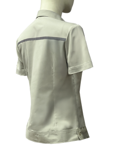 Camisa Formal de manga larga para mujer, ropa de trabajo de oficina, cuello en V, panel de malla transpirable ligero con tiras reflectantes de poliéster - Product Image 5