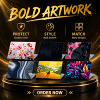 Autocollant personnalisé pour coque de MacBook, Dell, HP, motif floral, géométrique, marbré, espace, feuille, taille générale 40*28cm