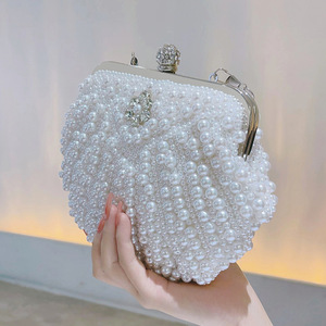 Bolsos de mano metálicos elegantes al por mayor con marco de metal y cuentas, bolsos de noche para fiesta, carteras de diamantes de imitación para mujer - Product Image 4