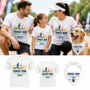Camisetas Personalizadas para Carreras Familiares, Mezcla de Poliéster y Algodón, Camiseta Deportiva de Secado Rápido para Niños, para Eventos Escolares y Carreras Divertidas - Product Image 1