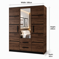 Armoire contemporaine à trois portes, réglable, écologique, grande capacité, avec panneaux en bois et miroirs, pour chambre à coucher et salon