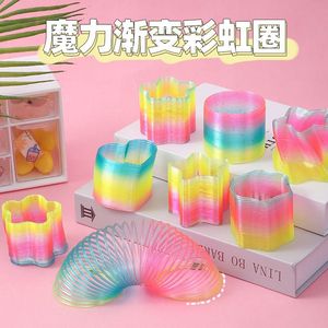 Rainbow <b>Rings</b> Plastic Jewelry Making Toys 12 Pieces For Children 4-6 Years Old Cartoon Theme - Product Image 5