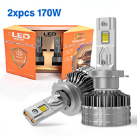 Feux antibrouillard LED tout-terrain T2 170W à double tube en cuivre 12V 24V H1 H3 H7 H8 H9 H11 H16 HB3 9005 HB4 9006 9012 HIR2 9003 H4 Canbus