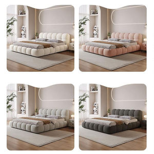 Wholesale French <strong>Cream</strong> Puff <strong>Bed</strong> Set Furniture Bedroom Multi-function Storage <strong>Bed</strong> 2025 Soft Upholstered Wedding <strong>Bed</strong> - Product Image 5
