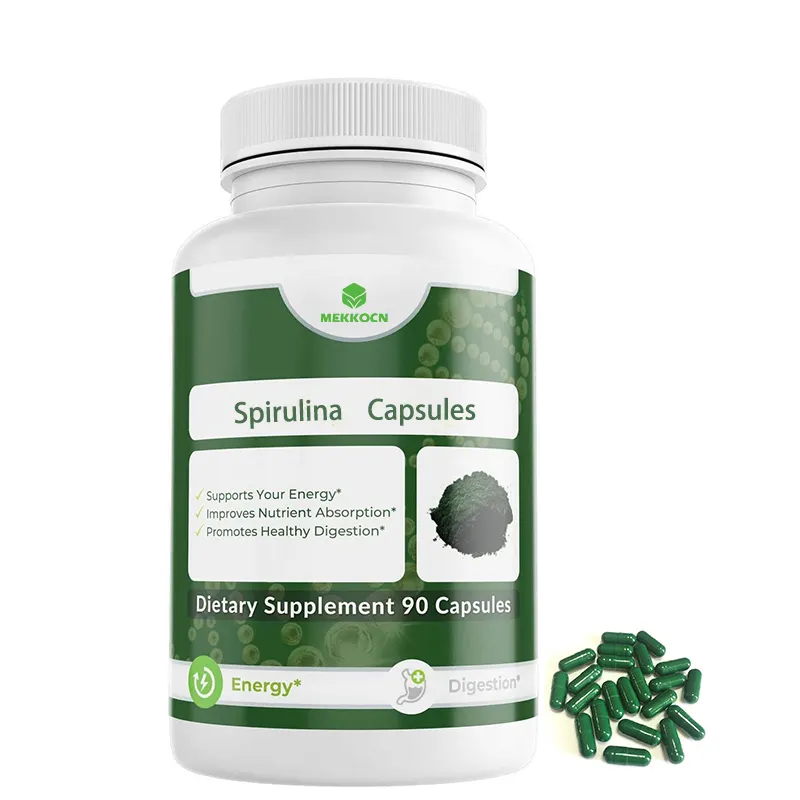 Viên Nang Spirulina Siêu Thực Phẩm Màu Xanh Lá Cây Viên Nang Spirulina Hữu Cơ Viên Nang Cứng Chiết Xuất Năng Lượng Spirulina