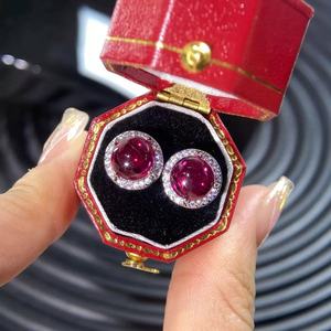 Pendientes de Cristal de Rubí Vintage, Chapados en Platino, Latón, Joyería Fina de Lujo para Mujer, Regalo de Aniversario - Product Image 5