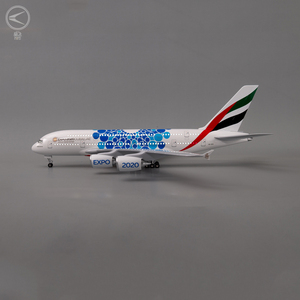 Avion à affichage statique de 46cm 2020, avec lumière LED, pour bus à collectionner A380, emirats arabes unis, EXPO 1/160, dubaï - Product Image 3