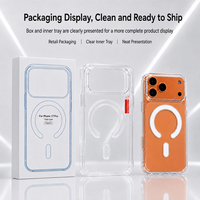 Coque de téléphone magnétique transparente 2-en-1 pour iPhone 17 18 Pro Max, anti-jaunissement, dos en PC, cadre souple en TPU, accessoires de téléphone portable en gros