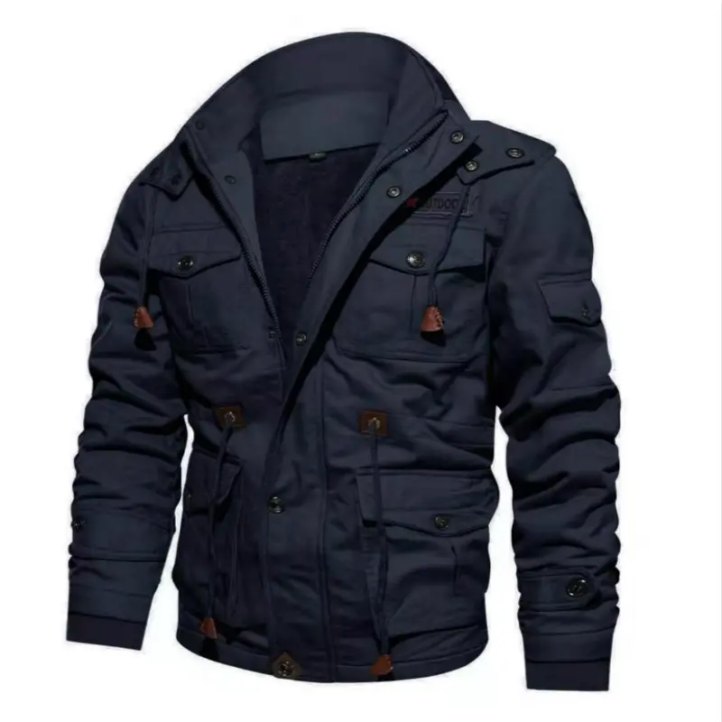 Bomber da pista in pile caldo stile militare ispessimento invernale da uomo cappotto giacca taglie forti