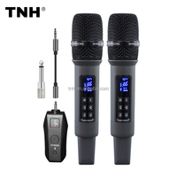 TNH D900 Tragbares Kabelloses Mikrofon mit Ladefunktion für Gesang, Live-Streaming, Soundkarte, Bühnen-Professionelles Reverb, Ein-zu-Zwei-Mikrofon-System
