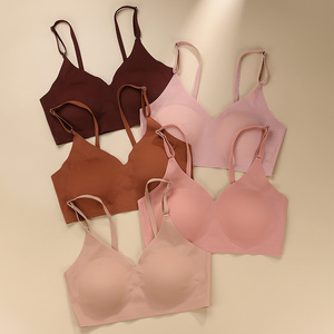 RTS verano corte láser <span class=keywords><strong>Por</strong></span> Mayor mujeres colorido sólido Bralette sujetador extraíble acolchado sujetadores inalámbrico sujetador sin costuras para niñas - Product Image 4