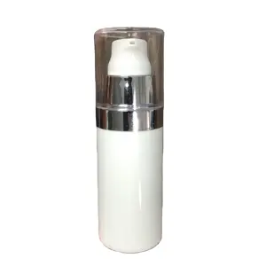 10ml 20ml 30ml化粧品エアレスポンプボトルプラスチックポンプ付きスキンケアホワイトカラー卸売