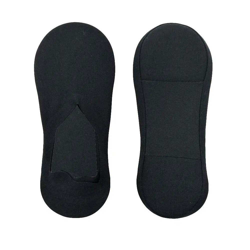 Pied noir blanc coupe basse mince pour chaussettes invisibles antidérapantes unisexes chaussettes de bateau coussin non visible