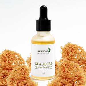 Marque privée Logo personnalisé Sérum hydratant visage à la mousse de mer à l'aloe vera et au ginseng, aux <span class=keywords><strong>épinards</strong></span> et à la vitamine E à l'huile organique - Product Image 1