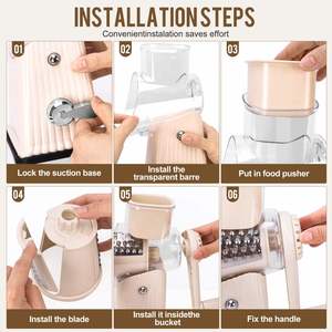 Multi-Function Manual Stainless Steel <b>Vegetable</b> <b>Cutter</b> with Easy Clean Design Hand Roller Kitchen Tool PP Plastic Construction - Product Image 4