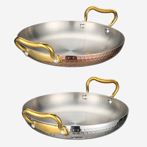 DFP02 Assiette à steak ovale classique de luxe en argent et or rose, à double poignée, en acier inoxydable triple couche, pour hôtel - Product Image 1