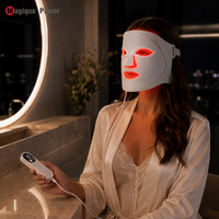 Masque de luminothérapie rouge portable Magique Power, utilisation professionnelle, masque facial en silicone, 7 couleurs LED, masque de luminothérapie rouge
