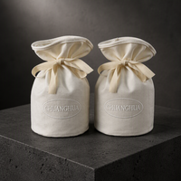 Sac à cordon en toile avec logo brodé personnalisé, pochette en coton, sac cadeau personnalisé pour bijoux, cosmétiques, bonbons, vente en gros