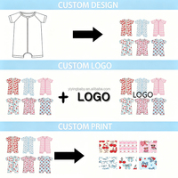 Nouveau-né bébé garçon pyjamas ensembles vêtements en bambou pour 0-3 mois fermeture à bouton pression pour le printemps