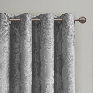 DB Knitted Jacquard Paisley Total Blackout Grommet Top <b>Curtain</b> <b>Panel</b> <b>Single</b> Piece for Enhanced Window Coverage - Product Image 4