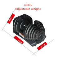 Ensemble d'haltères de style nouveau, haltères noirs, poids réglable en 17 étapes, haltères de musculation 40 kg 90 lb