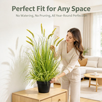 Herbe d'oignon artificielle verte et ondulante de 90 cm, plante artificielle en pot pour chambre, étagère, table d'appoint, décoration intérieure