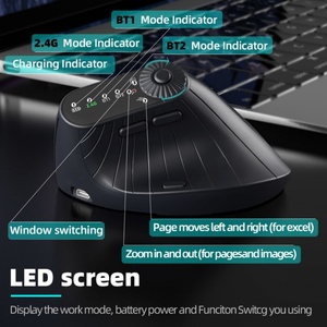 Ratón Inalámbrico Vertical para Juegos, Modo Dual <span class=keywords><strong>Bluetooth</strong></span> RGB, Ergonómico, Recargable, Silencioso, para Computadora Portátil y de Escritorio - Product Image 3