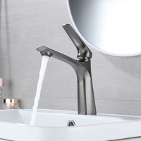 Robinet Mitigeur Monocommande en Alliage de Zinc Gris Anthracite pour Hôtels, Appartements et Projets en Gros