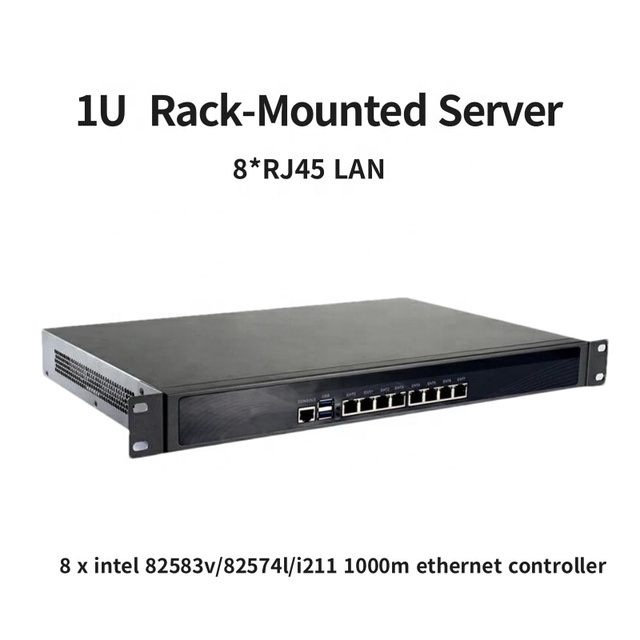 1U Firewall Appliance 8xGigabit Intel 82574L VPN Router I3 I5 I7 Processor Server PfSense OPNsense Barebone System