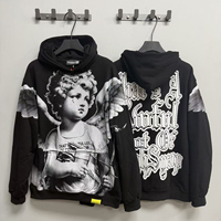 Hoodie Fleece Tebal Berkualitas Tinggi 100% Katun untuk Pria, Model Oversize Kasual Musim Gugur, Streetwear dengan Pola Huruf Cetak Digital
