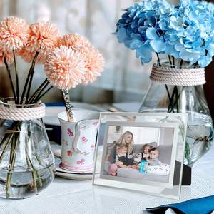 Cadre photo en verre personnalisé en or et argent pour mariages, maisons et bureaux - Affichage photo de haute qualité - Product Image 5