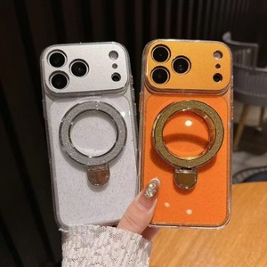 Senyork bling glitter transparent magnetic holder girls phone <b>case</b> for <b>iPhone</b> <b>11</b> 16plus 17promax bracket back cover - Product Image 2