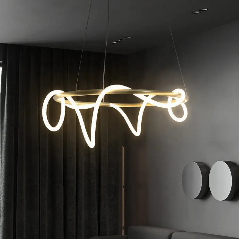 Nieuwe Aangepaste Ontwerp Metal + Silicon Restaurants Bars Hotel Decoratie Verstelbare Opknoping Lamp Voor Woonkamer