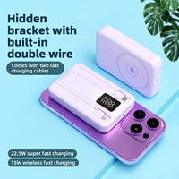 Batterie externe sans fil personnalisée 10000mah, bloc d'alimentation portable, charge rapide magnétique 22.5W, banques d'alimentation à charge rapide