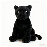 Jouets en peluche Panthère noire haut de gamme personnalisés, poupées en peluche avec des dessins d'échantillons pour les mascottes d'entreprise