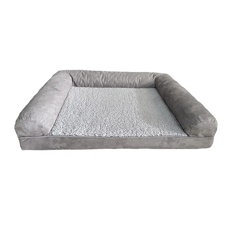 Aangepaste Moderne Luxe Verhoogde Draagbare Fluwelen Kalmerende Designer Hond Huisdier Bed