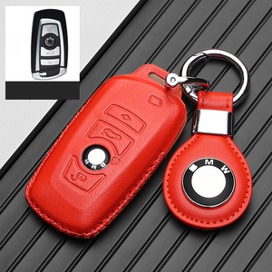 Étui de protection pour clé de voiture en cuir véritable, coque, housse, accessoires pour <span class=keywords><strong>BMW</strong></span> 3 X5 525 320li 7 Series, porte-clés, sac - Product Image 4