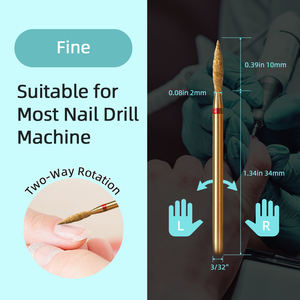 HYTOOS 10 мм Торнадо пламя алмазные сверла для ногтей спираль титановая русская кутикула инструмент для удаления мертвой кожи - Product Image 4