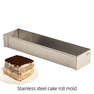Stampo per Tiramisù con Coperchio, Vassoio Rettangolare, Ideale per Cuocere Torte in Contenitori Lunghi, Acciaio Inossidabile 304 con Scala Incisa - Product Image 1