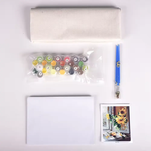 Kit de Pintura por Números DIY - <span class=keywords><strong>Lienzo</strong></span> de <span class=keywords><strong>Cebra</strong></span> con Flores Rosas, Pintura Acrílica para Adultos y Niños, Decoración del Hogar (Sin Marco) - Product Image 5