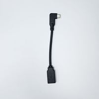 محول OTG بزاوية 90 درجة من النوع C ذكر إلى USB A أنثى مع كابل قصير لنقل البيانات يدعم التخصيص