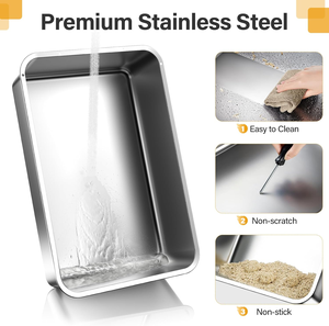 Litière <span class=keywords><strong>pour</strong></span> <span class=keywords><strong>chat</strong></span> en acier inoxydable avec couvercle, grande taille XL, avec tiroir, <span class=keywords><strong>pour</strong></span> chats <span class=keywords><strong>de</strong></span> grande taille, vente en gros UE - Product Image 3