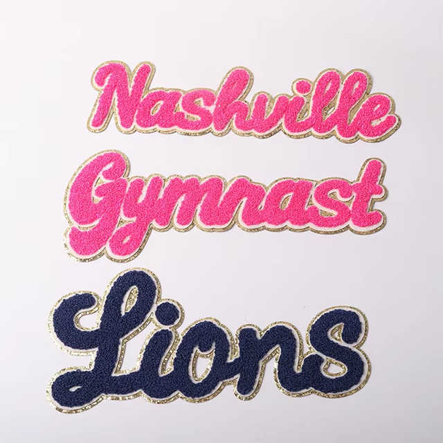 Wholesale Custom Letter Chenille Embroidered Iron on Patch Large Varsity Letter Chenille Embroidery Patches for Jacket Clothing