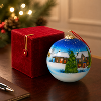 Ornement de Noël personnalisé en verre artisanal de luxe avec boîte cadeau pour cadeaux d'entreprise