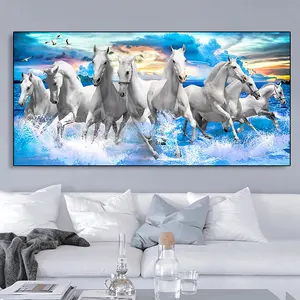 リビングルームの装飾ランニング馬の写真現代の動物のプリントポスター馬の写真壁アート