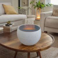 Portable 100ml ultrasons électrique humidificateur d'air de table feu flamme en plastique huile essentielle diffuseur d'arôme
