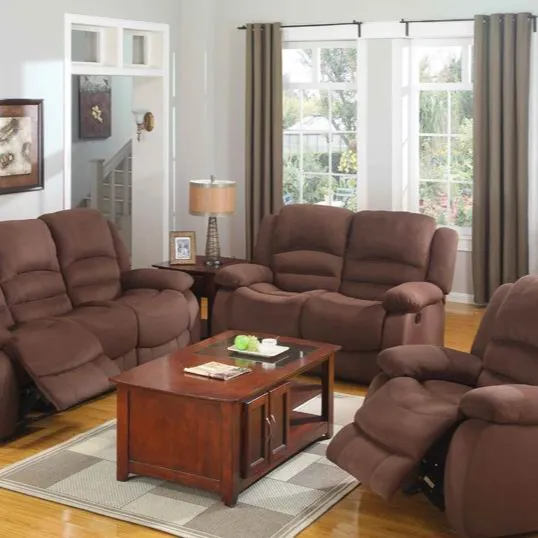 Estilo clássico europeu 3 2 1 seaters sofá de couro aquecidos/sala de estar sofá reclinável de luxo/cama de sofá Secional conjunto