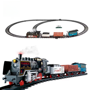 Shantou Chenghai vente chaude nouveau <span class=keywords><strong>train</strong></span> électrique ensemble avec vapeur 650 cm orbite <span class=keywords><strong>Train</strong></span> jouets classique piste voiture éducatif pour garçons - Product Image 1