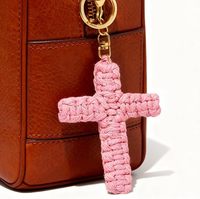 Porte-clés Croix pour Femme Doré, Breloque Sac de Foi Chrétienne, Accessoire pour Sacs à Main, Portefeuilles, Cadeau de Prière